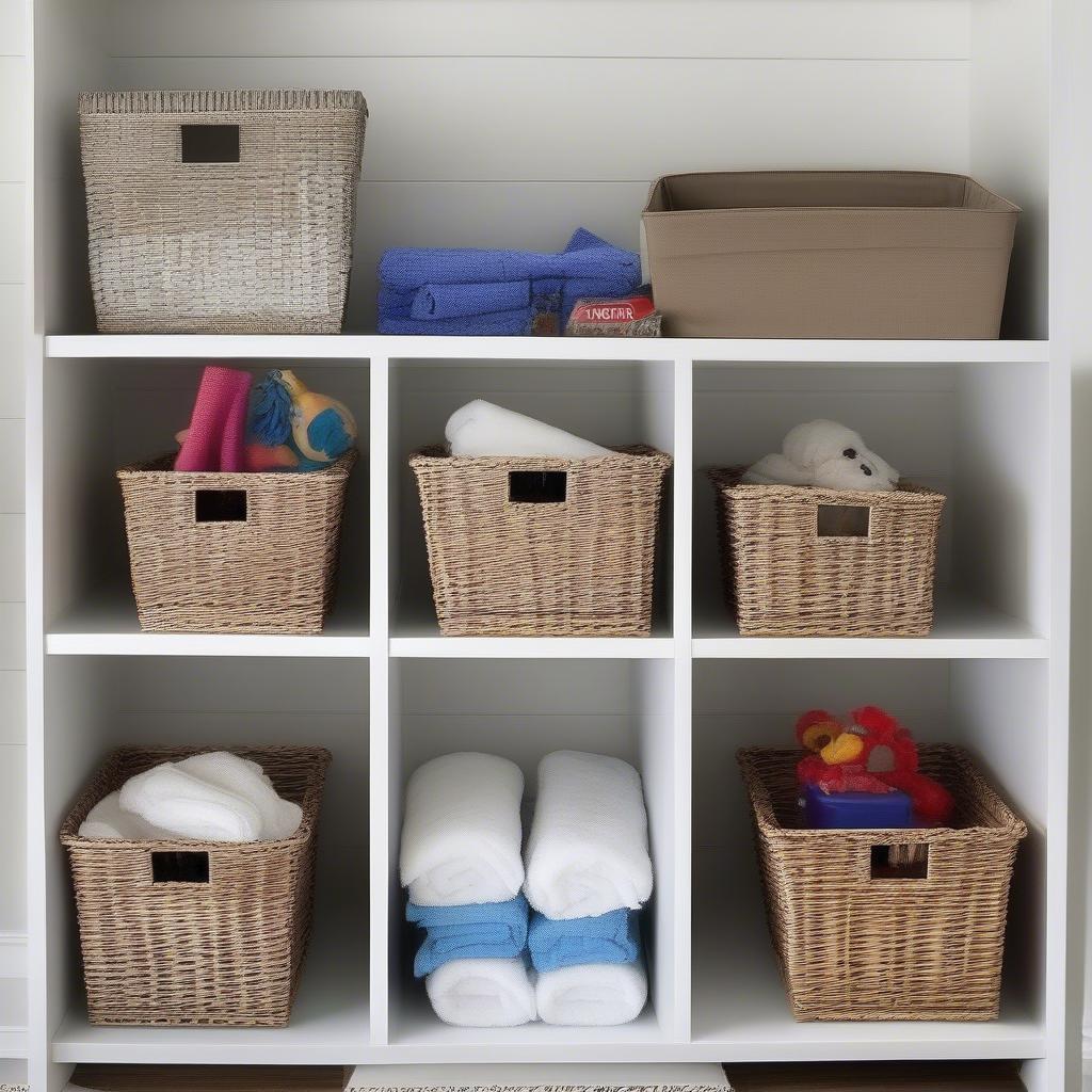 Family Dollar Weave Baskets Used for Storage