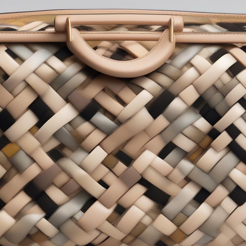 Close-up Details of a Fendi Woven Bag