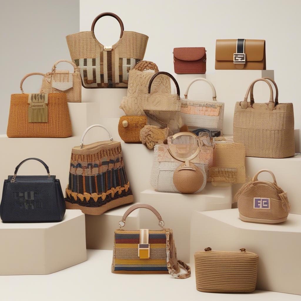 Fendi Woven Straw Bags - Different Sizes and Styles