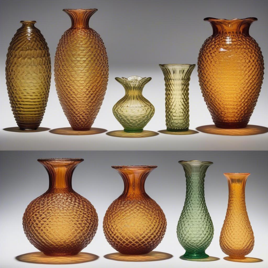 Variations of the Fenton Basket Weave Topaz Vase