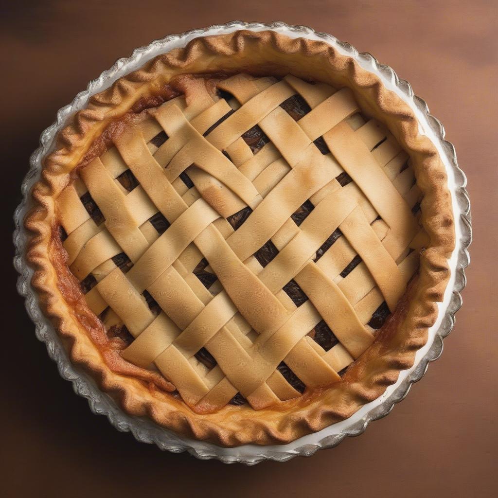 A finished basket weave pie crust