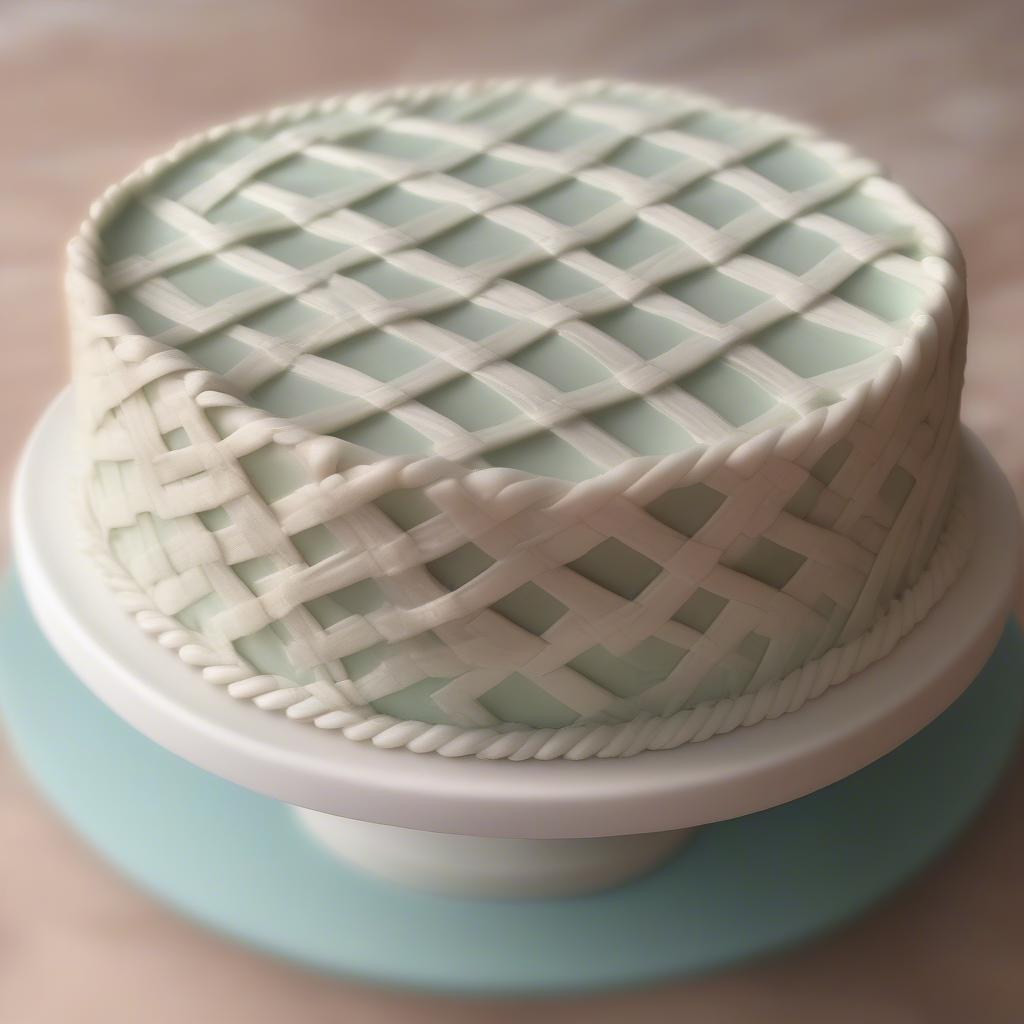 Finished Basket Weave Round Cake