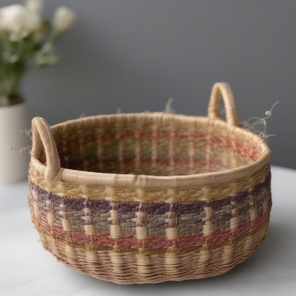 Finished Basket with Handle and Embellishments