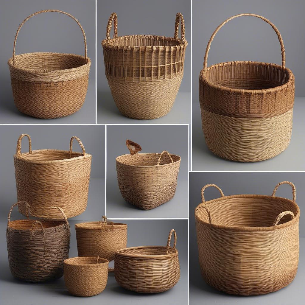 Examples of Finished Cattail Reed Baskets