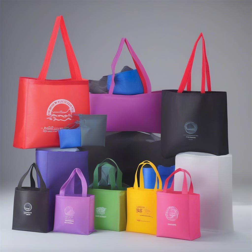 Display of Finished Colorful Nonwoven Bags