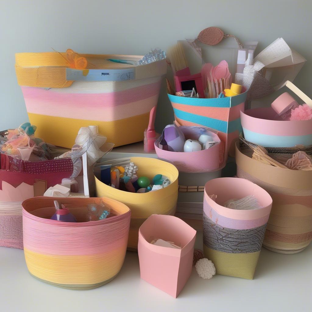 Finished Construction Paper Baskets