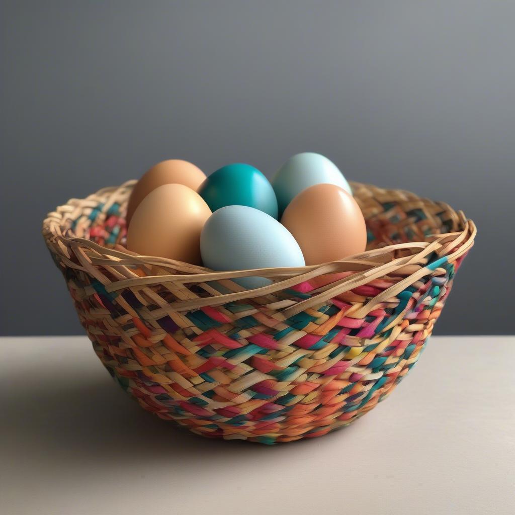 A Beautifully Finished Woven Egg Basket