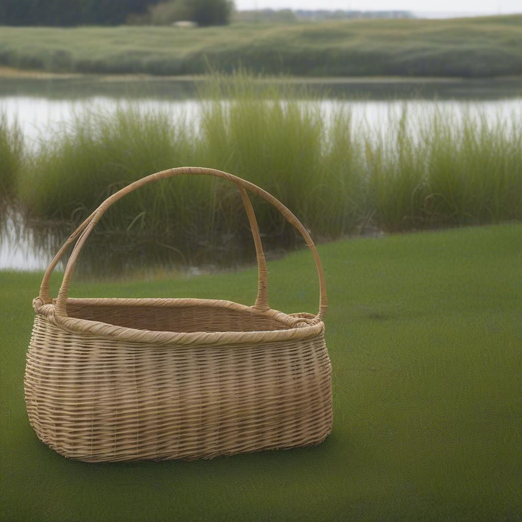 Finished Fish Basket with Handle