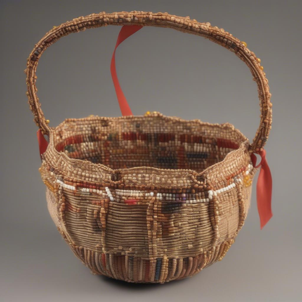 Finished Jug Basket with Decorations