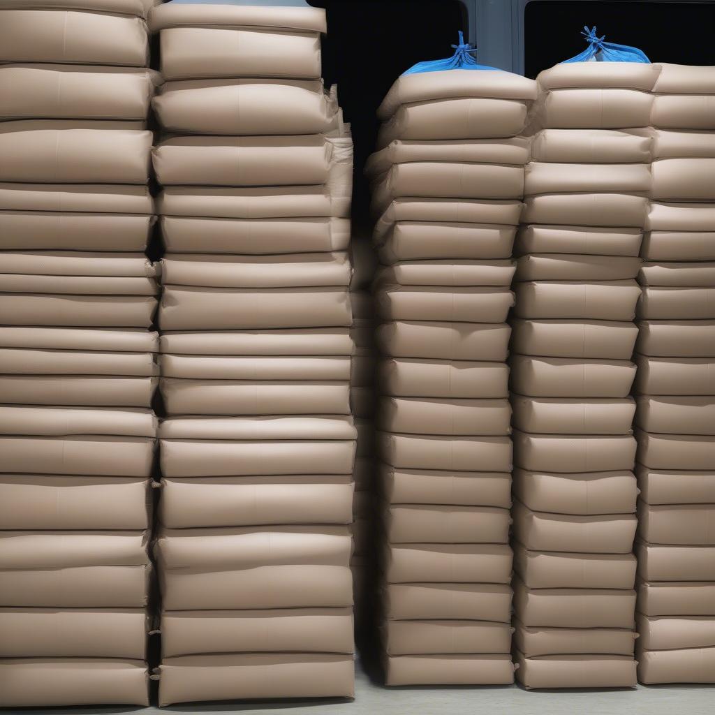 Stacks of Finished Non-Woven Bags