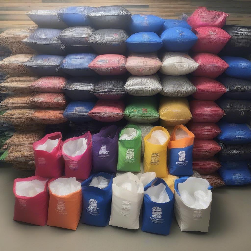 Stacks of Finished Non-Woven Bags Ready for Shipping