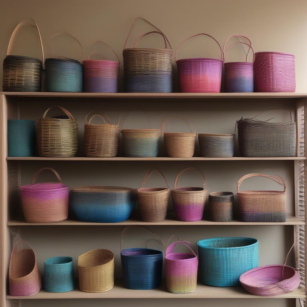 Finished Over Dyed Reed Baskets