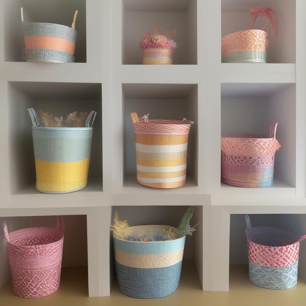 Examples of Finished Paper Baskets