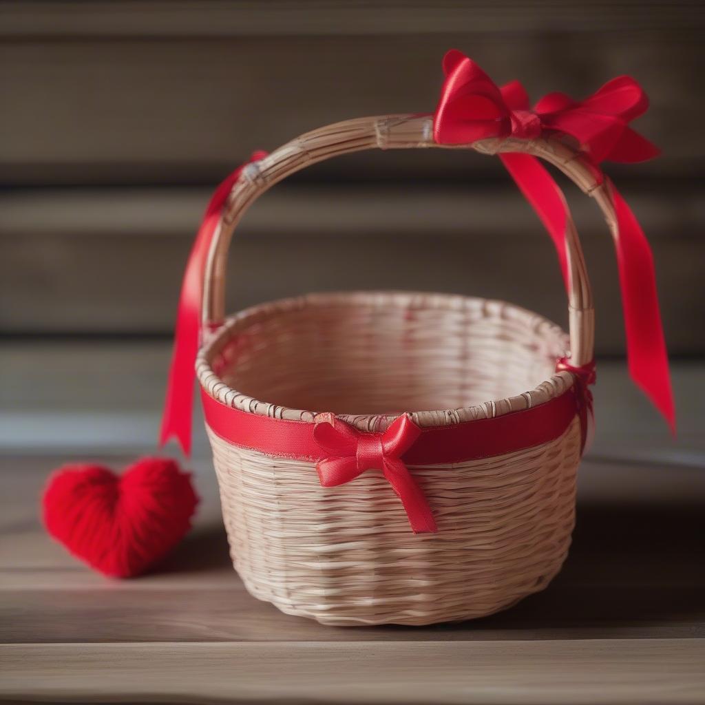 Finished Reed Heart Basket