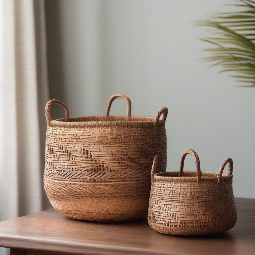 A Finished River Cane Basket