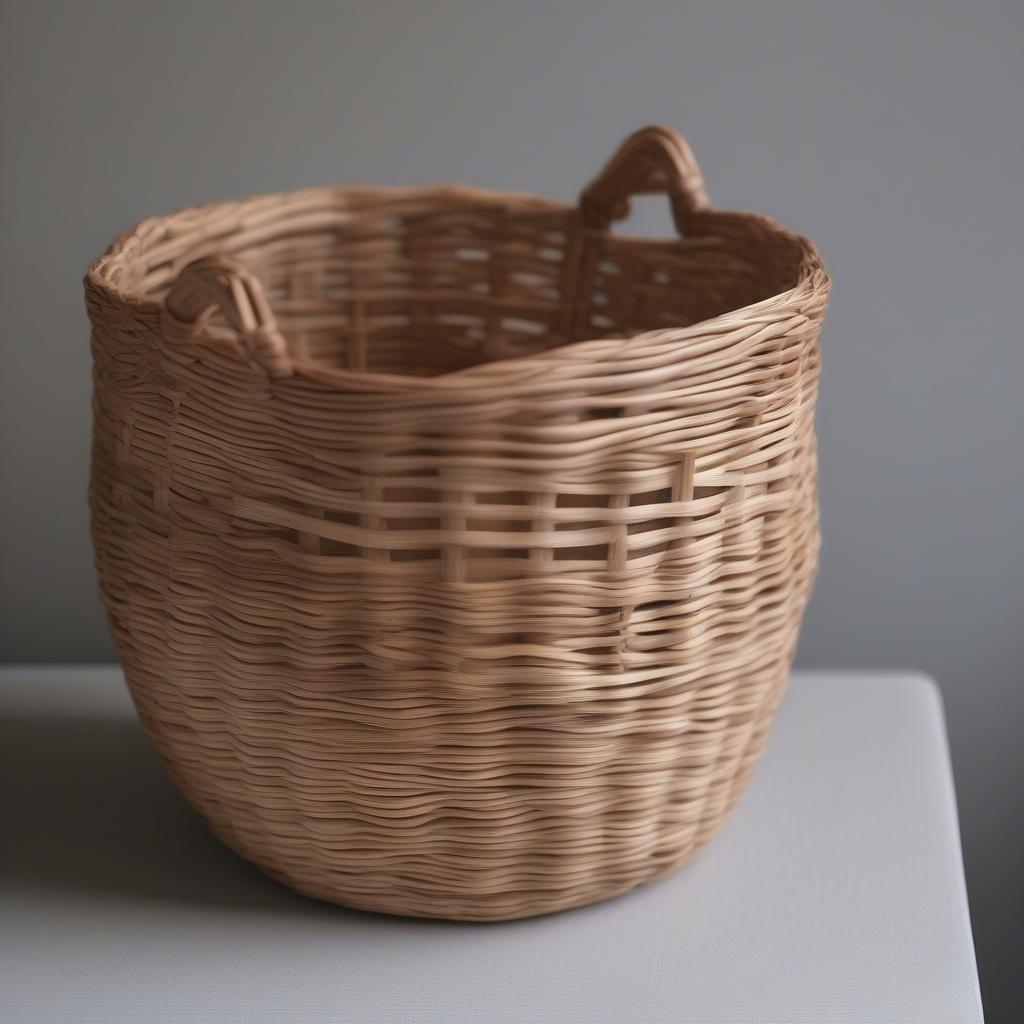 A Finished Basket Woven with Small Staves