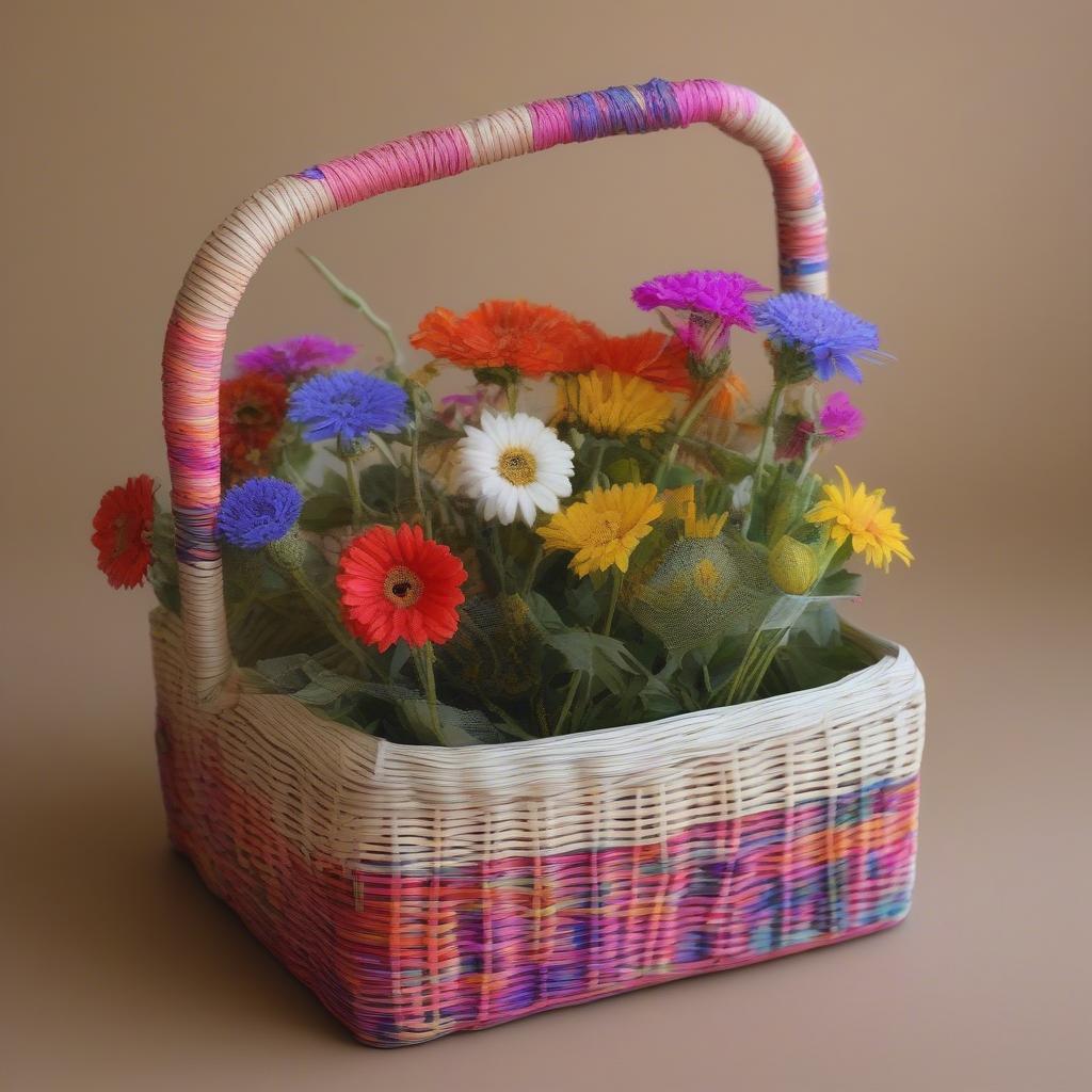 Finished Square Woven Basket