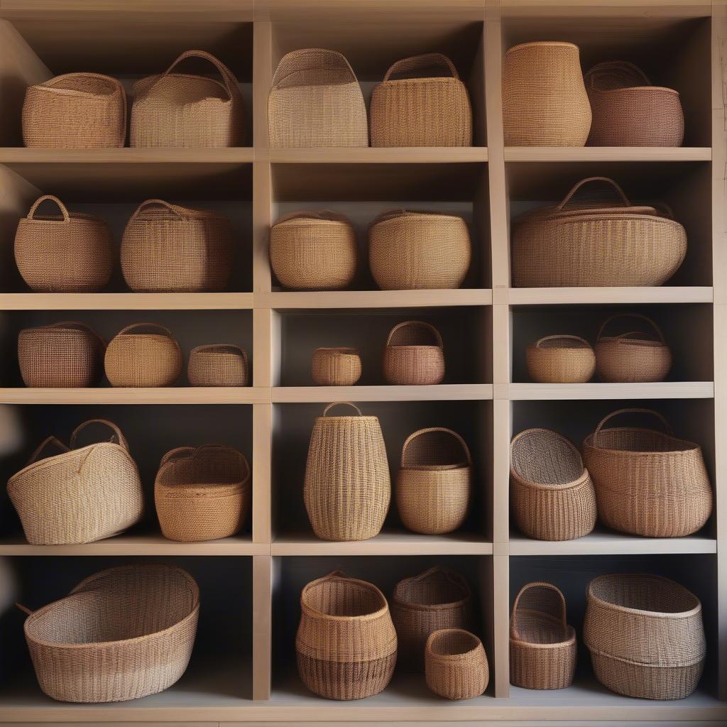 Display of Finished Wicker Baskets