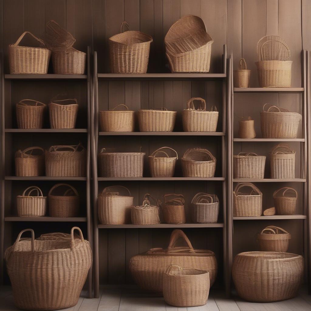 Display of Finished Wicker Baskets