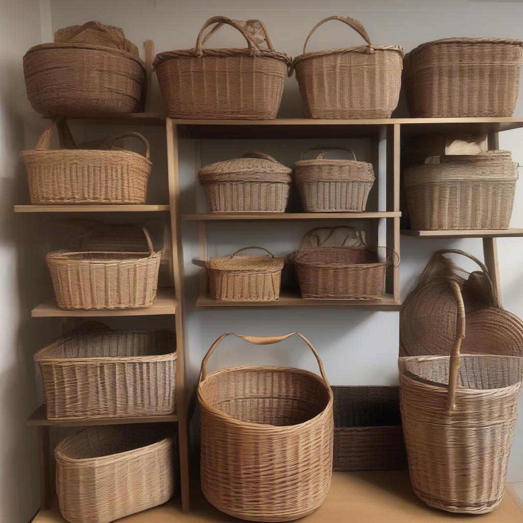 Display of Finished Wicker Baskets