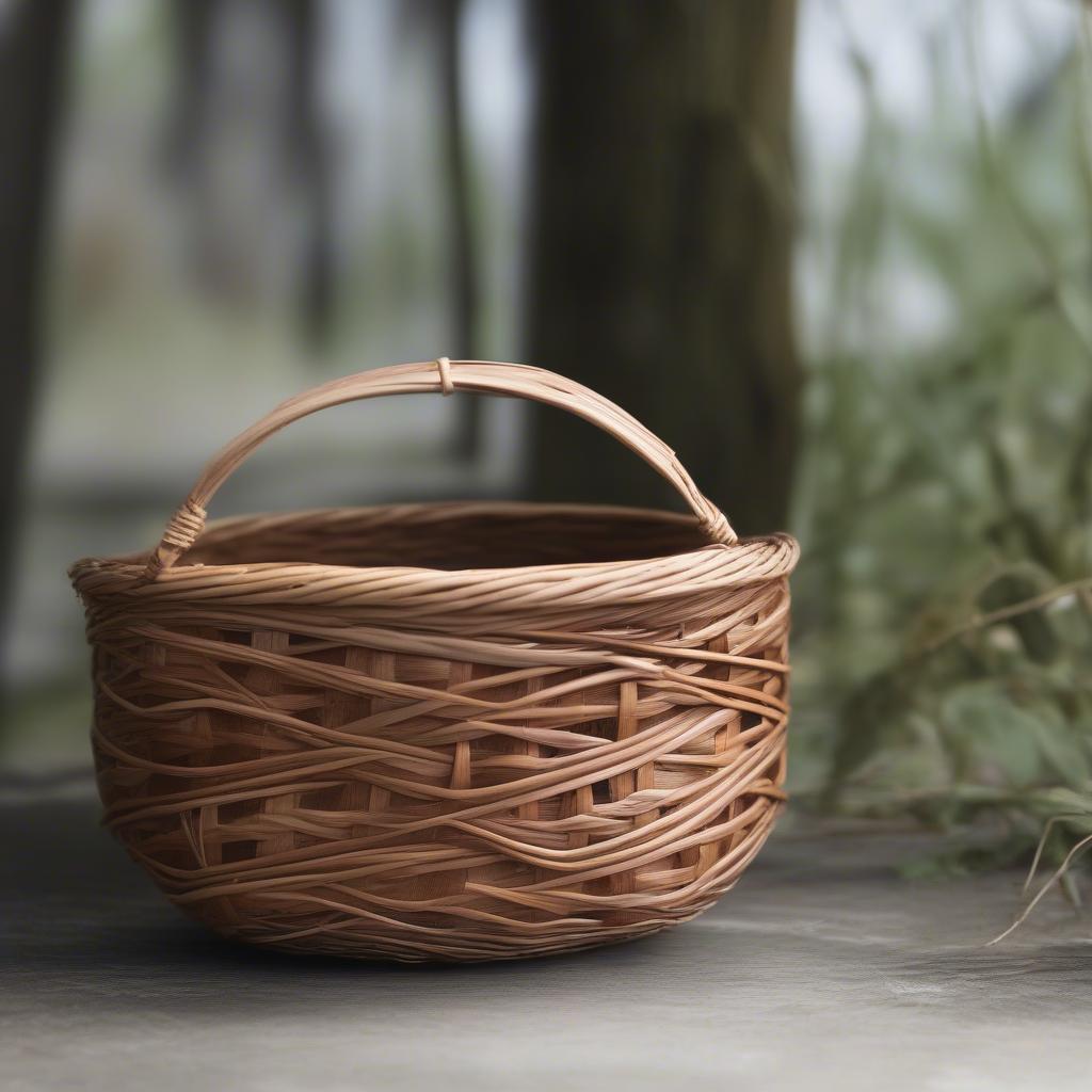 A beautifully crafted willow basket