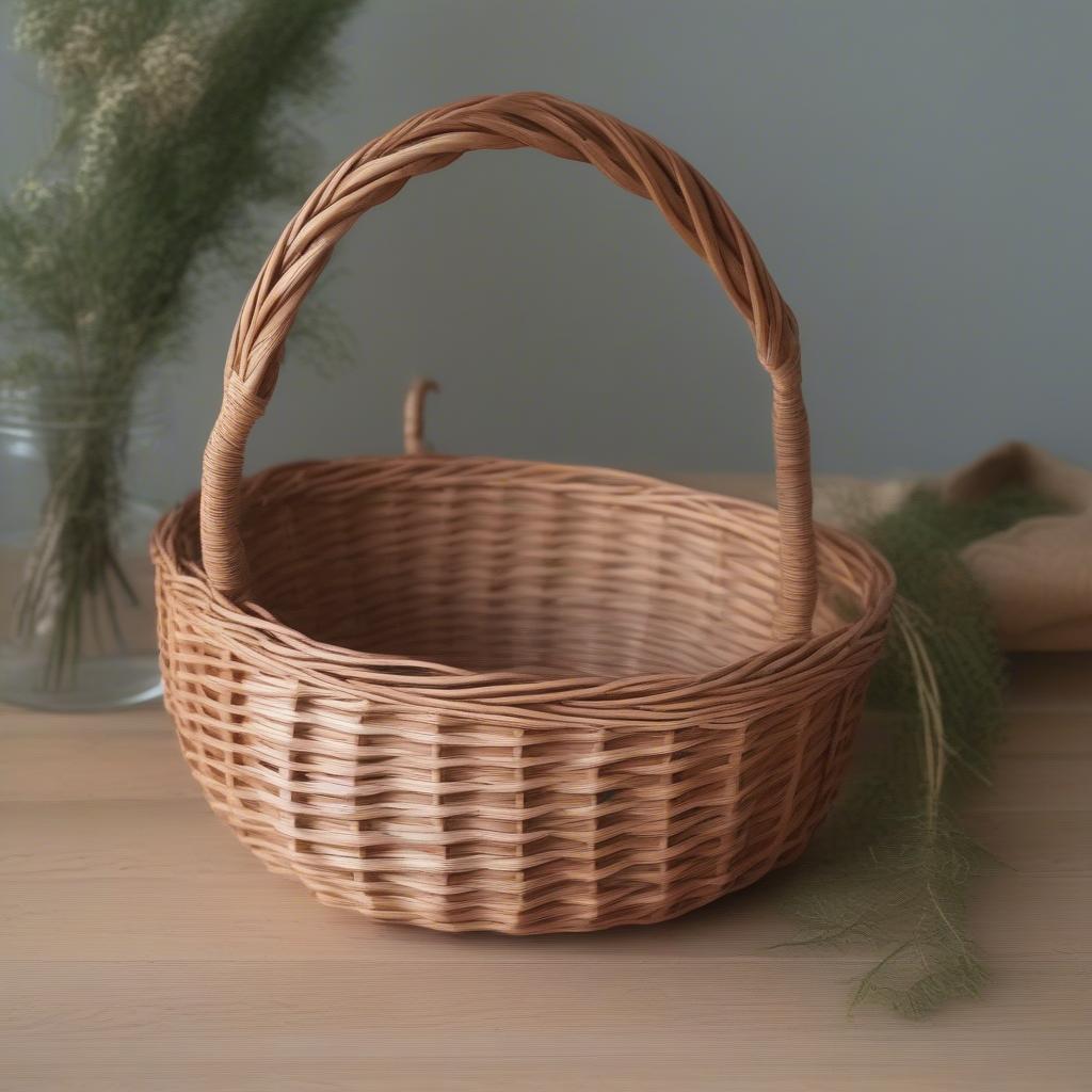 A Completed Simple Willow Basket