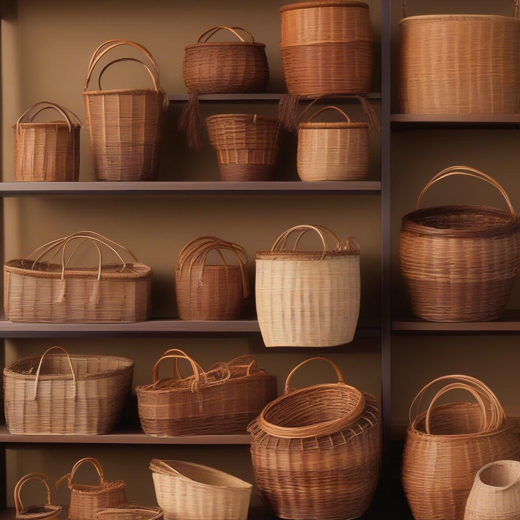 Variety of Finished Willow Baskets