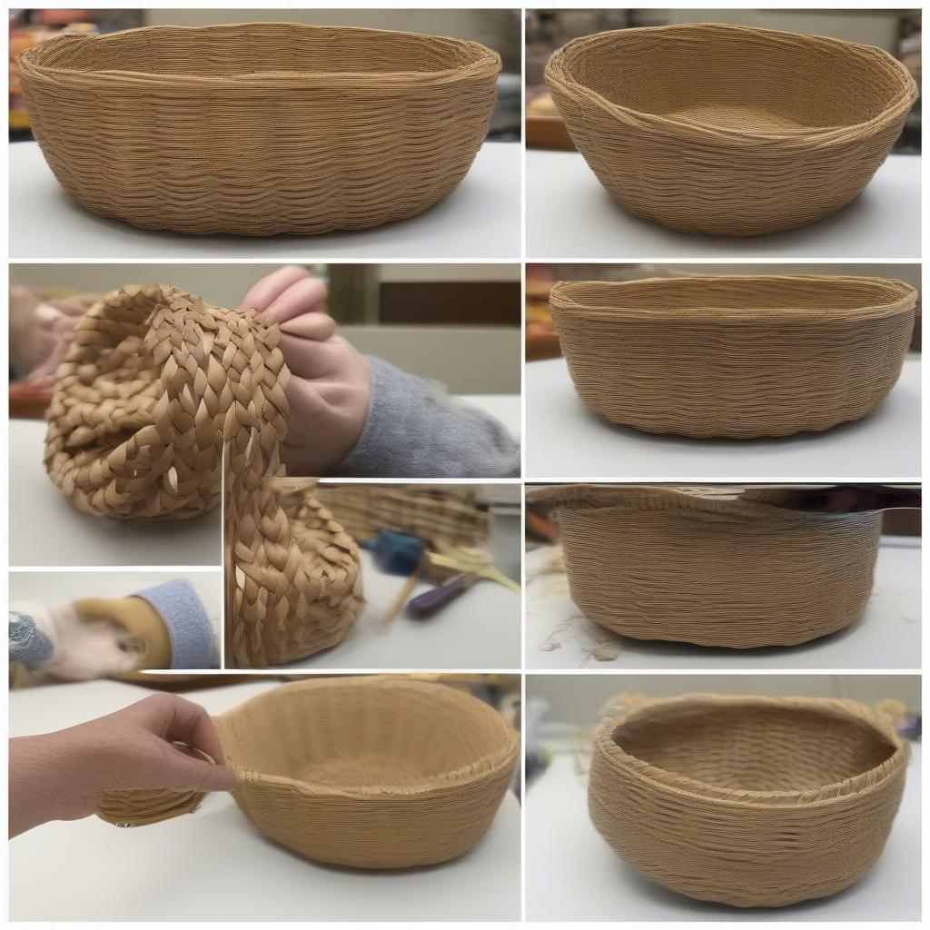 Finished Woven Basket Using a Template