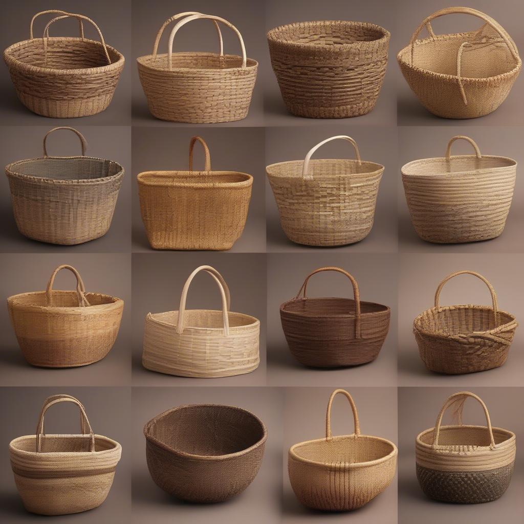 Examples of finished woven baskets