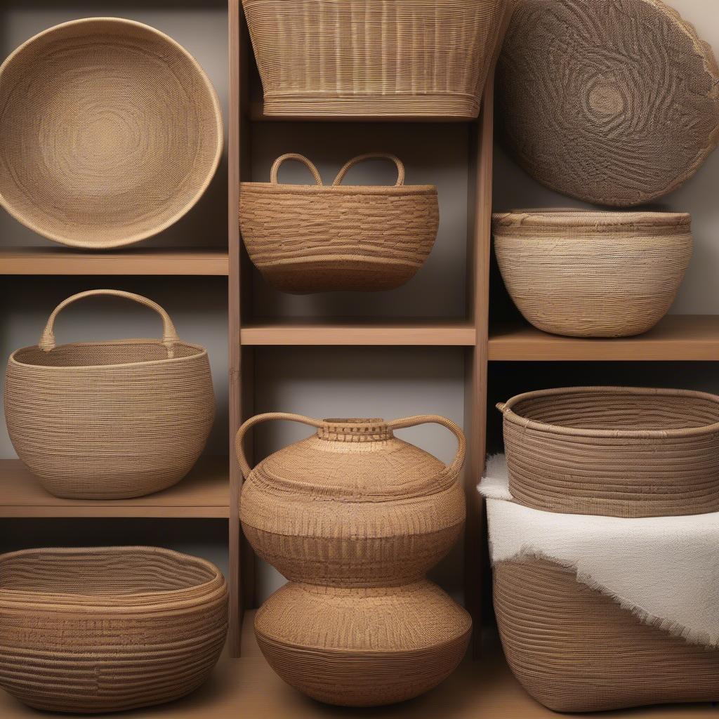 Display of beautifully crafted woven baskets