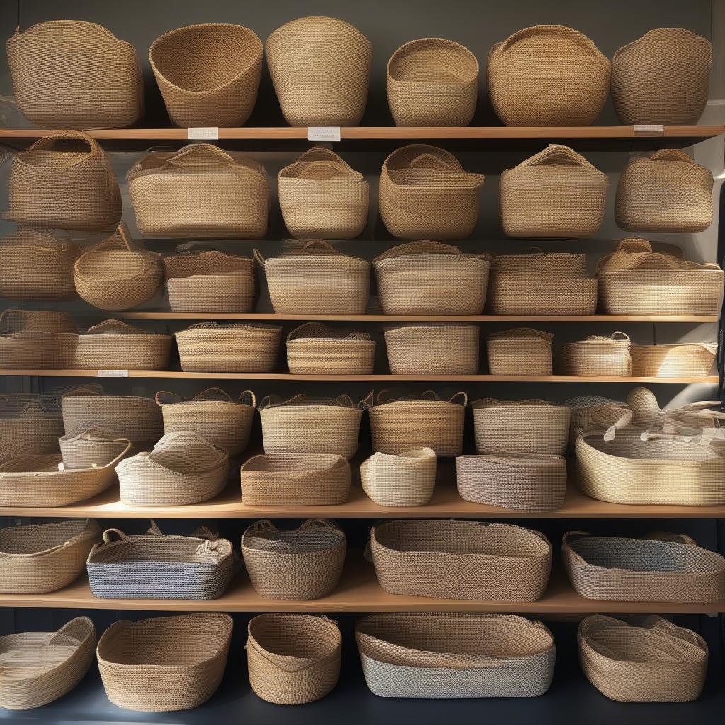 Display of Finished Woven Baskets in Vancouver