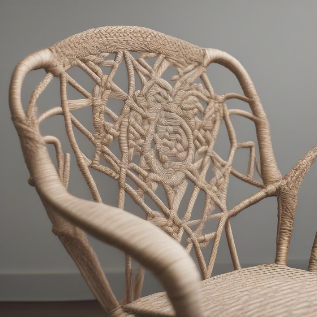 Example of a finished woven chair showcasing craftsmanship and design