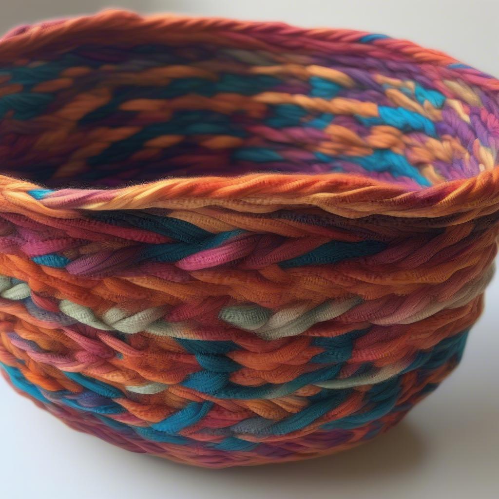 Completed Yarn Basket Project