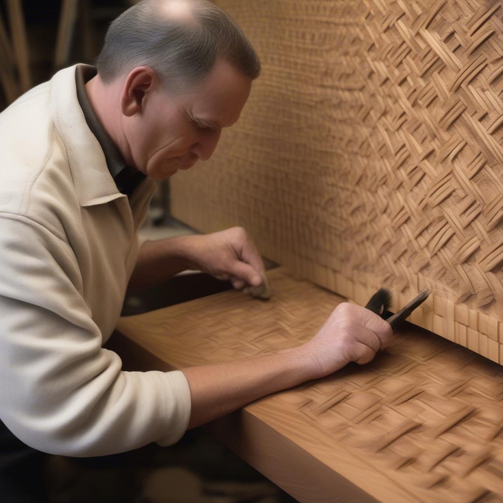 Finishing a Basket Weave Carving