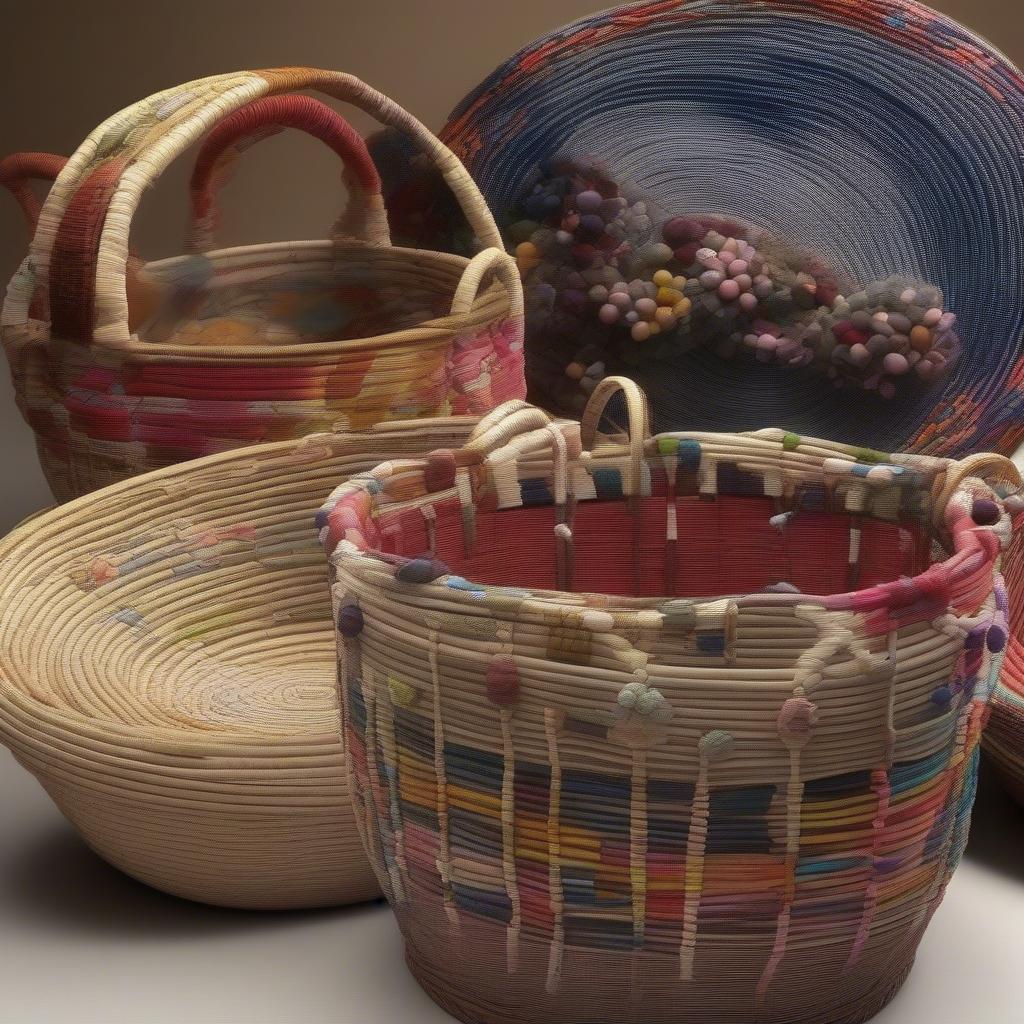 Adding a rim and handle to a woven basket