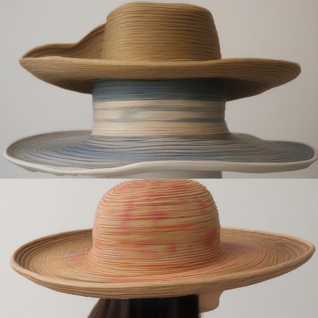 Different brim techniques for a loom woven hat