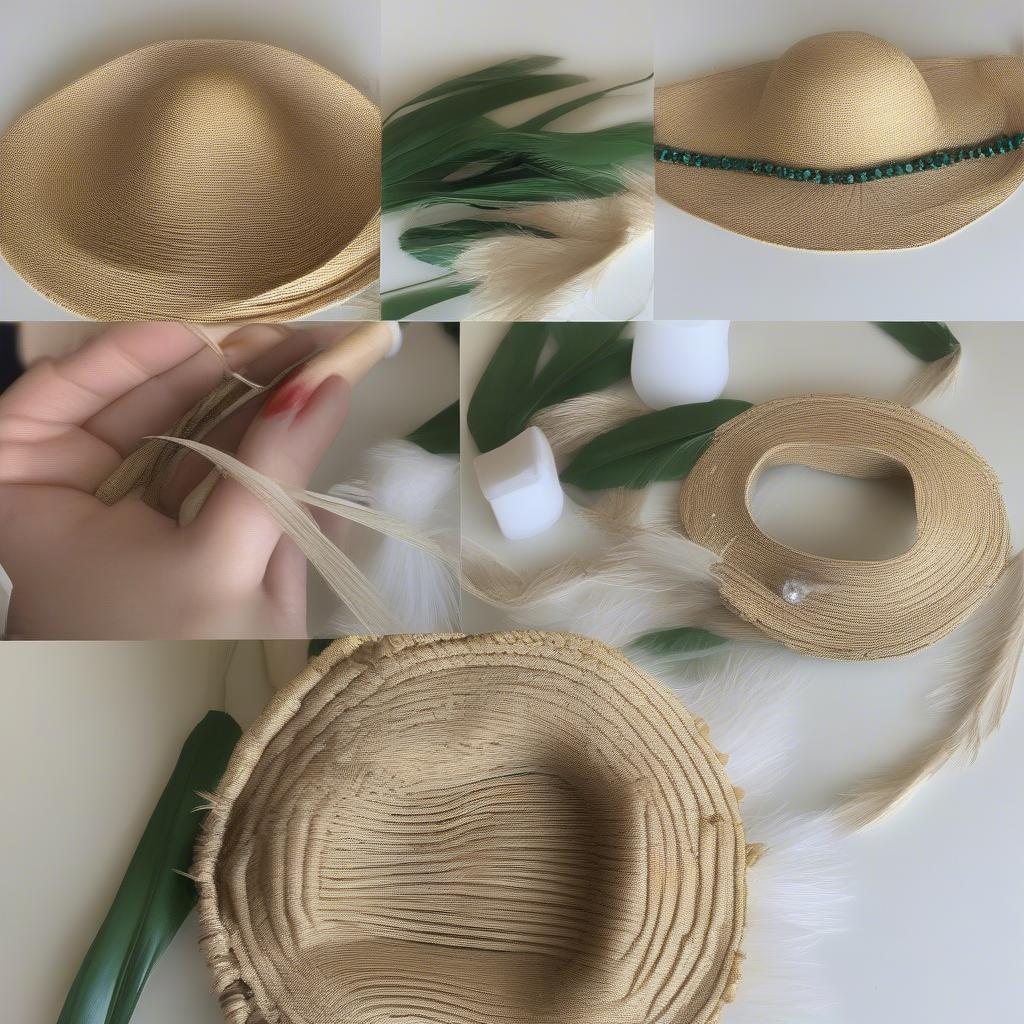 Adding Finishing Touches to a Palm Leaf Hat