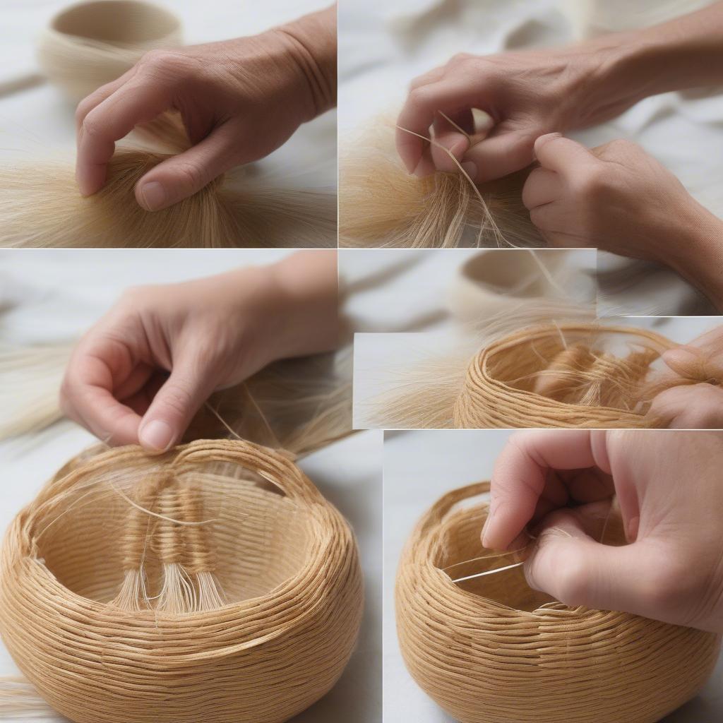 Securing Raffia Ends and Adding Handles