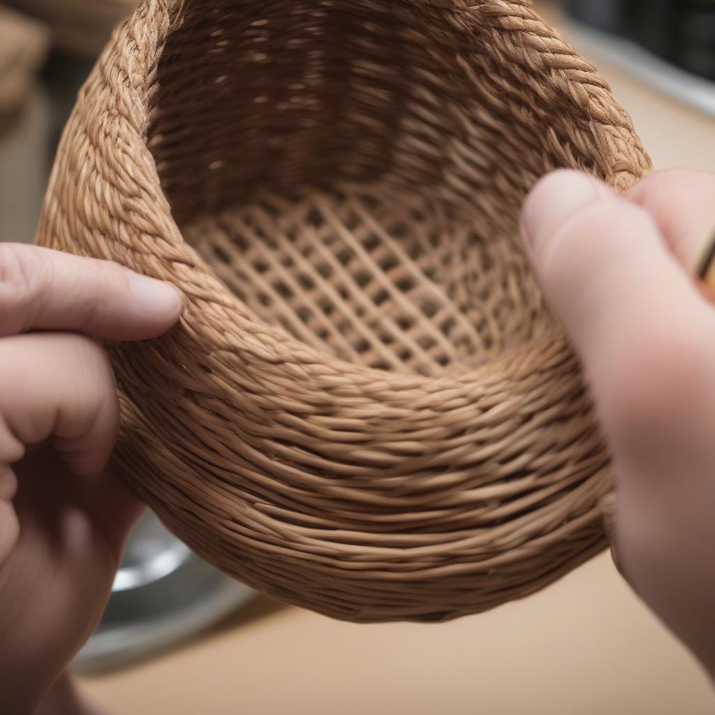 Securing the rim of the cone basket