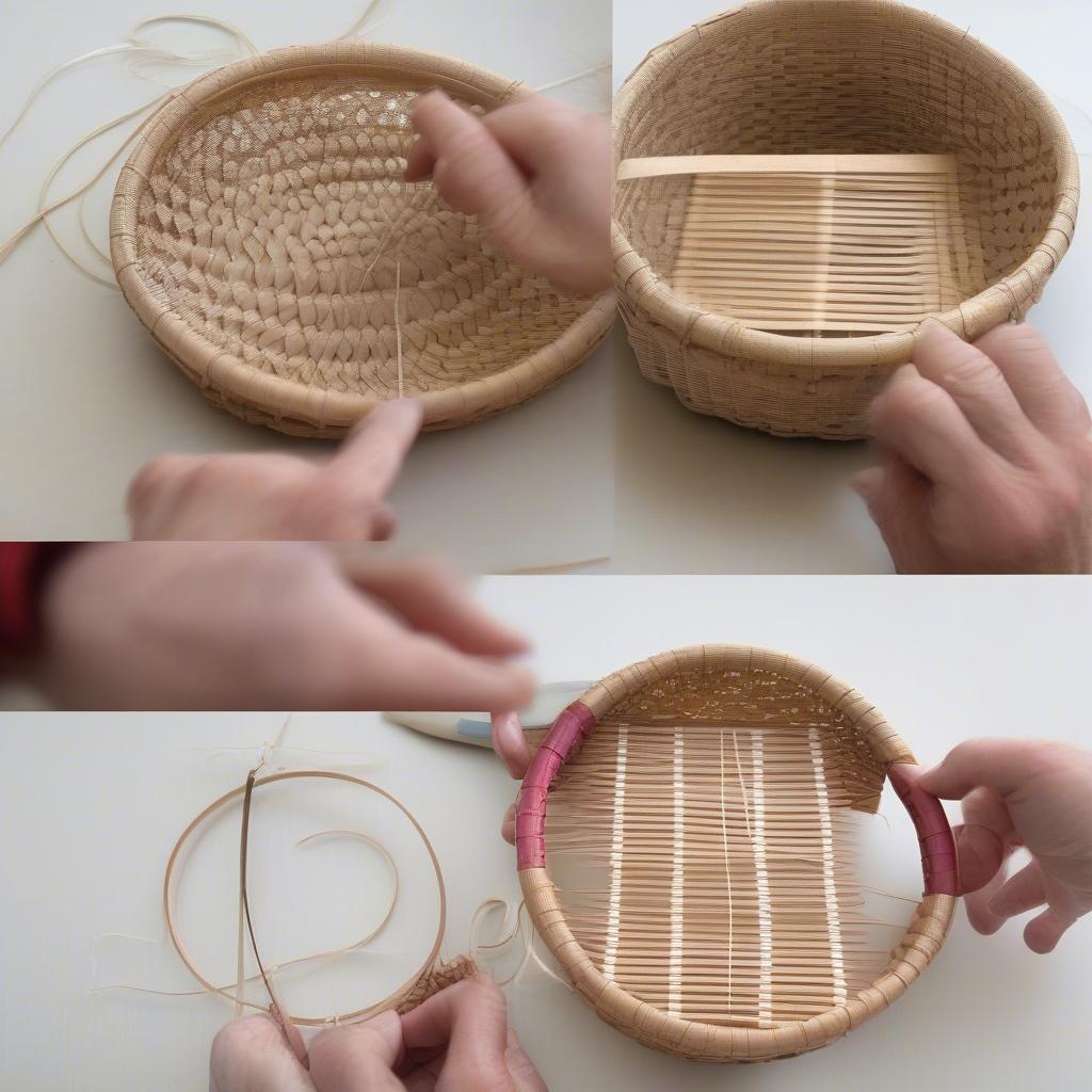 Finishing a Woven Basket on a Board