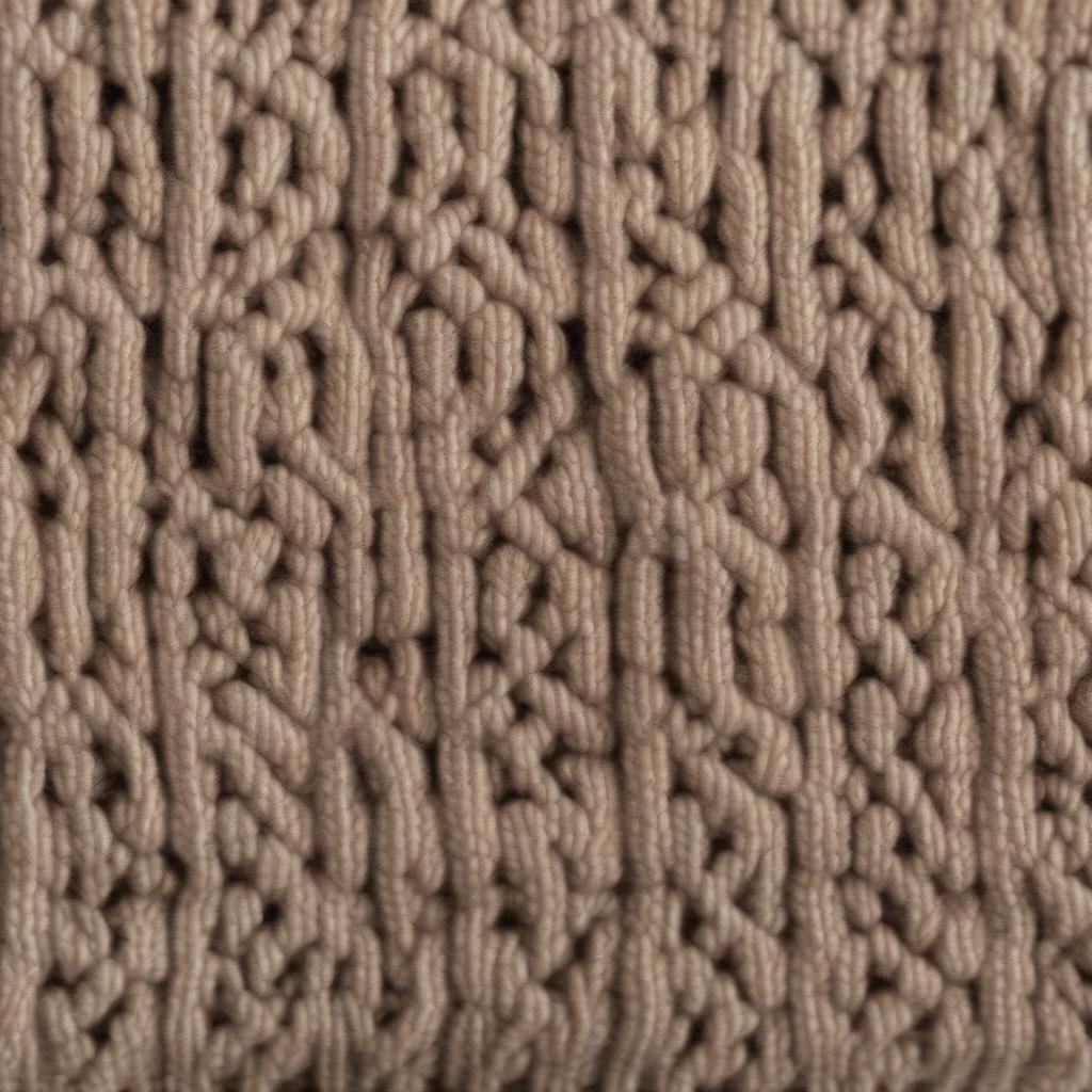 Close-up of a flannel yarn basket weave stitch swatch