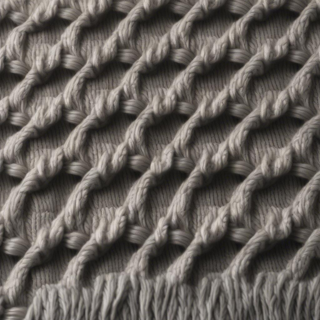 Close-up of the flara basket weave pattern on a pullover