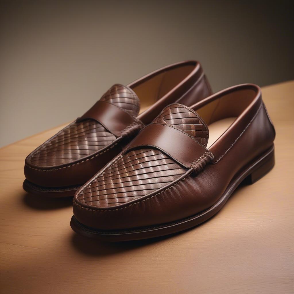 Florsheim Men's Basket Weave Loafers in Brown Leather