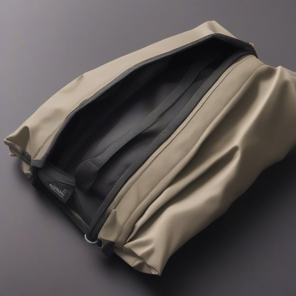 Several folded non-woven bags tucked into a pocket, demonstrating their portability.