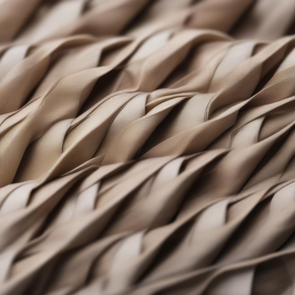 Close-up of folded weaving techniques, showing the intricate folds and interlocks.