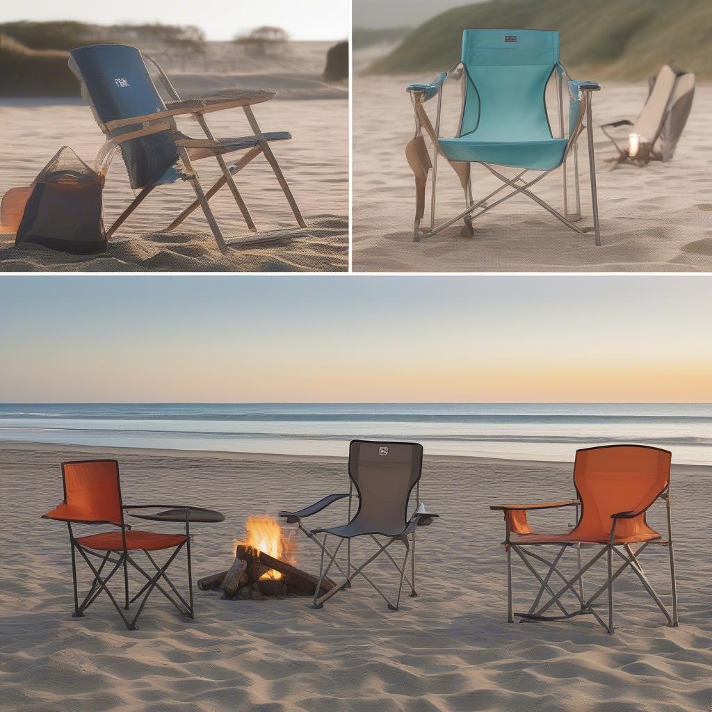 Folding Chairs in Various Outdoor Settings: Beach, Camping, Patio