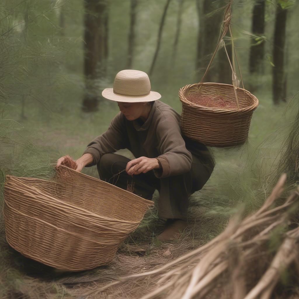 Foraging for Natural Basket Weaving Materials in North Carolina