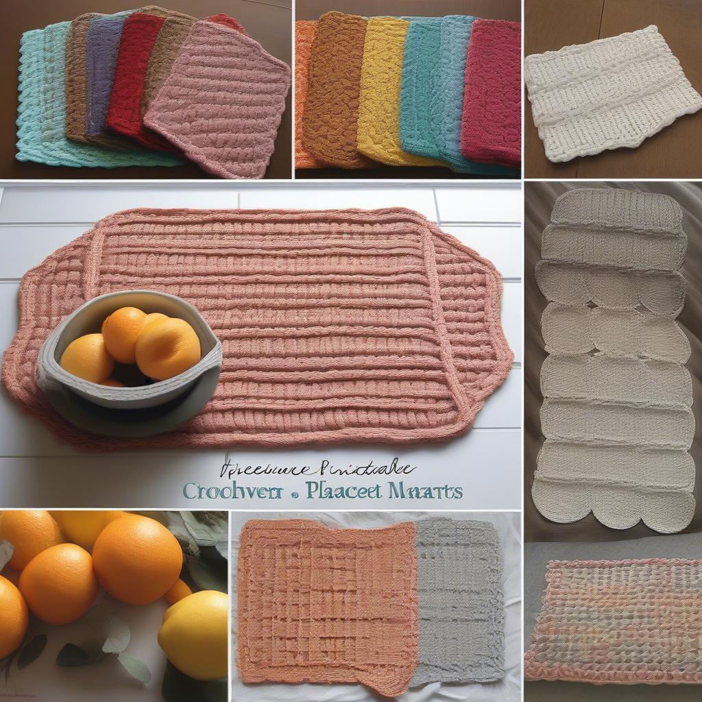 Free Printable Basket Weave Crochet Placemats Patterns