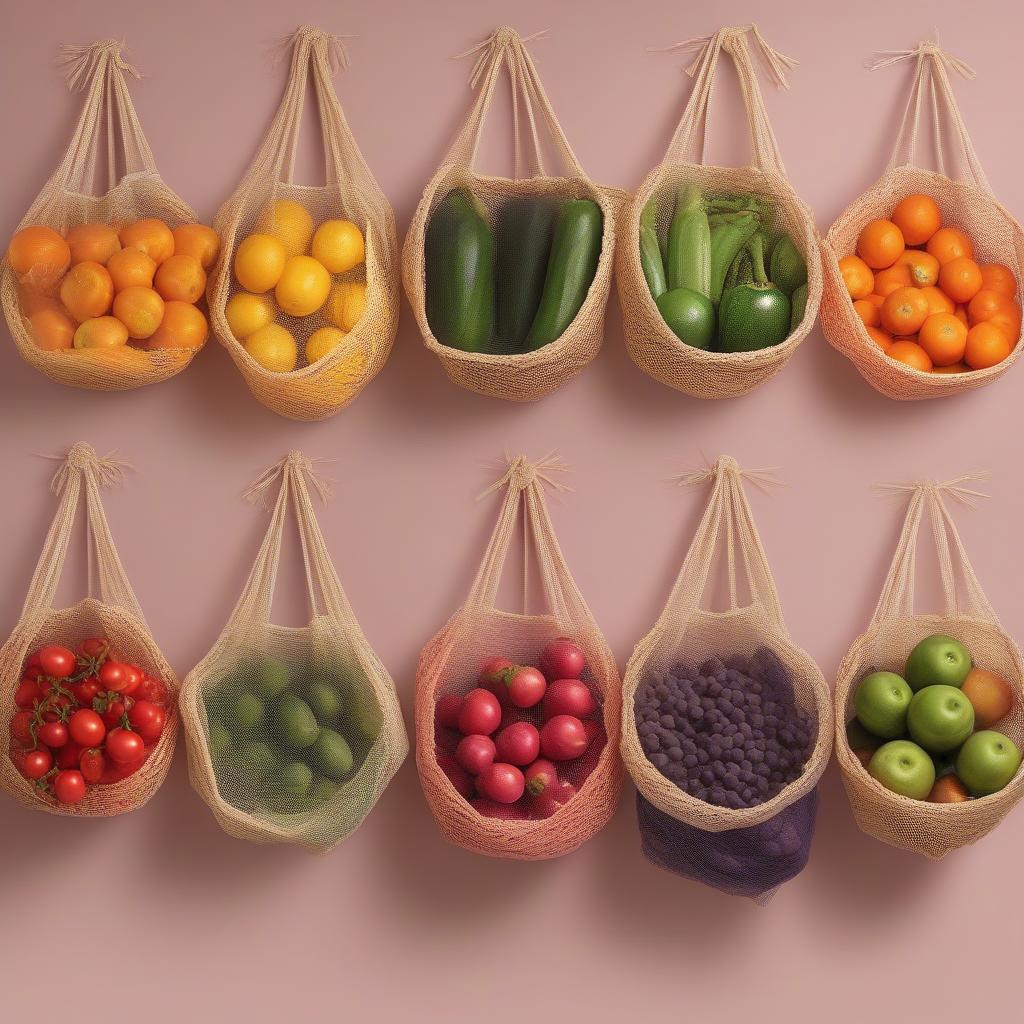 Fresh Produce Stored in Leno Woven Net Bags