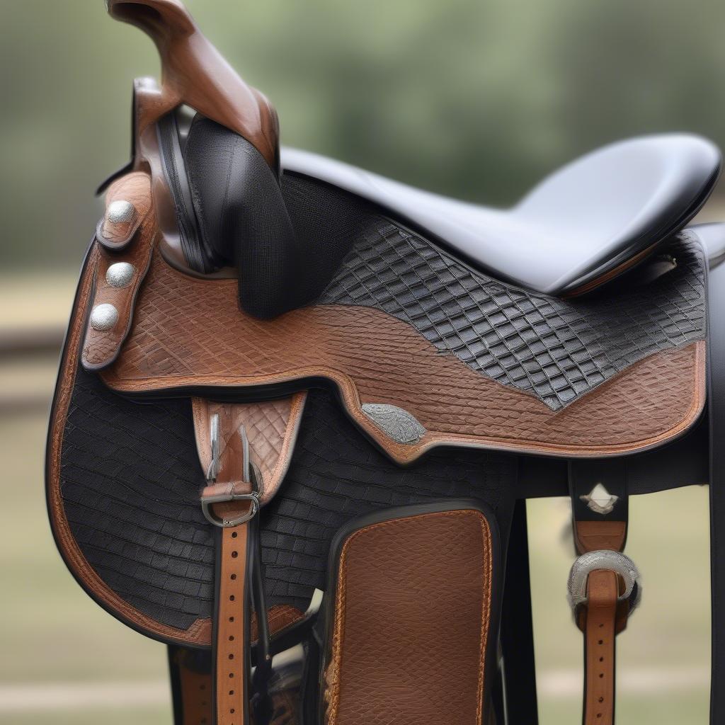 Gaited Saddles with Black Basket Weave Detail